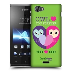 e_cell - Head Case Owl Love You Lovey Dovey Mishmash Back Case for Sony Xperia J ST26i